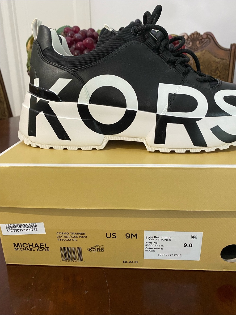 Michael Kors Black & White Logo Platform Sneakers - Picture 13 of 13